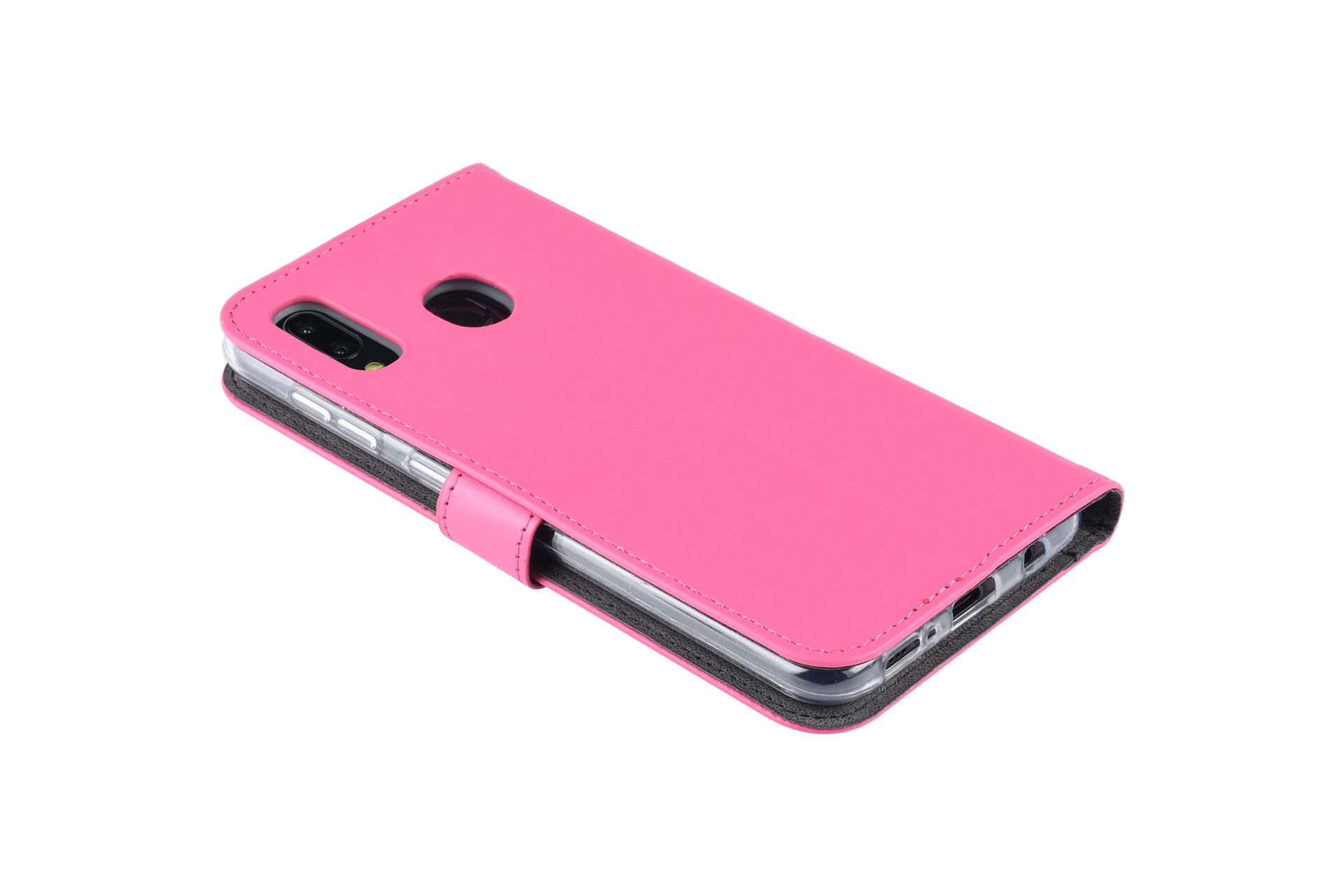 Felroze hoesje Samsung Galaxy A20 Book Case - Pasjeshouder - Magneetsluiting (A205F), foto 4 van 6