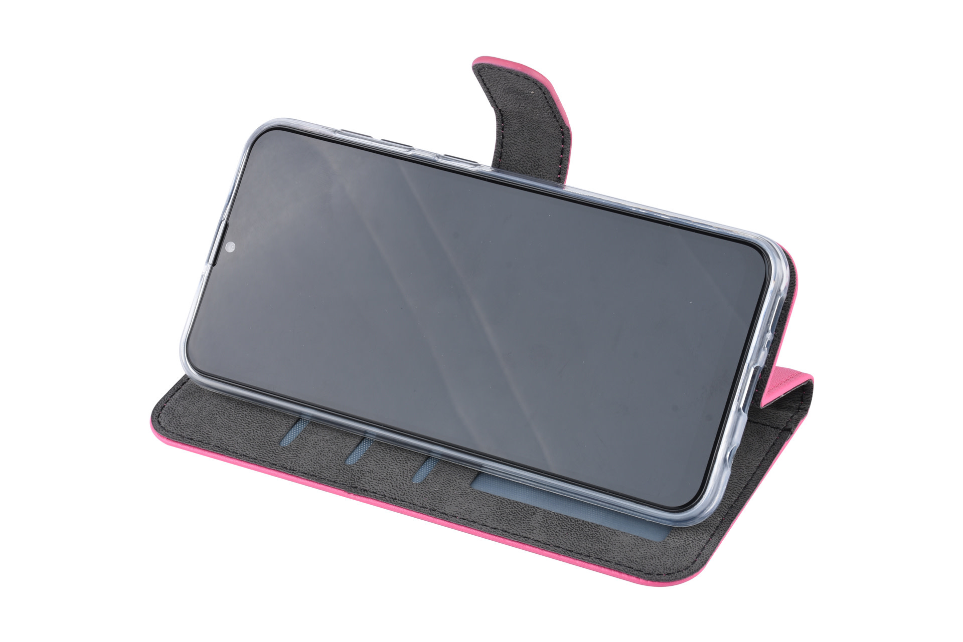 Felroze hoesje Samsung Galaxy A20 Book Case - Pasjeshouder - Magneetsluiting (A205F), foto 5 van 6