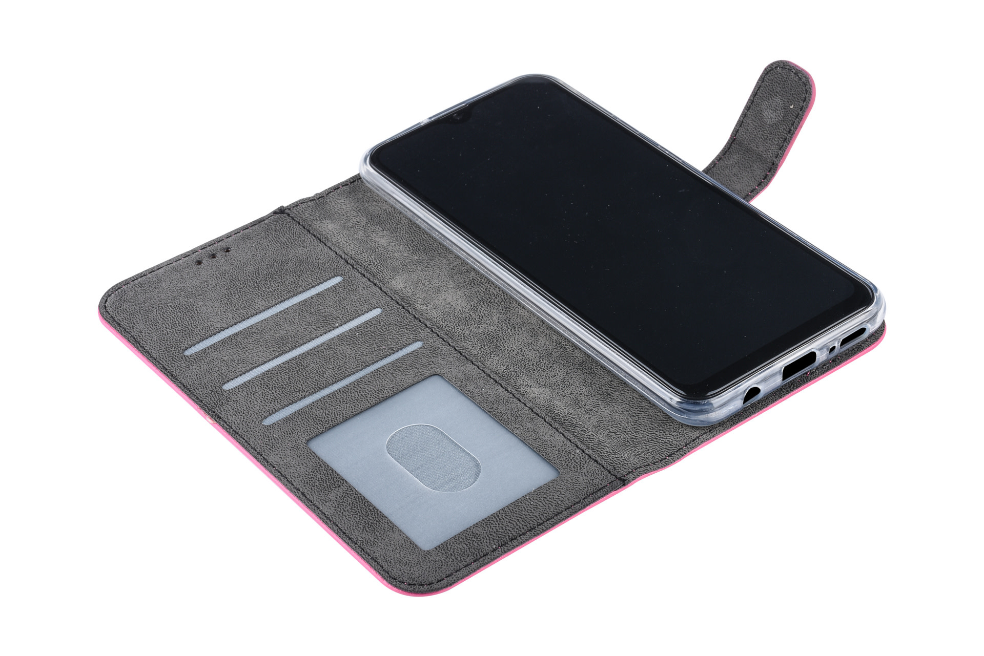 Felroze hoesje Samsung Galaxy A20 Book Case - Pasjeshouder - Magneetsluiting (A205F), foto 6 van 6