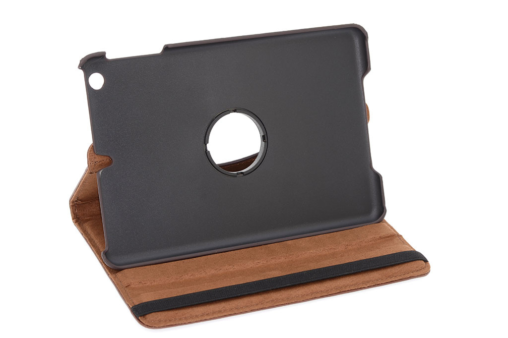 Apple iPad Mini 2-3 Bruin 360 graden draaibare hoes - Book Case Tablethoes, foto 5 van 5
