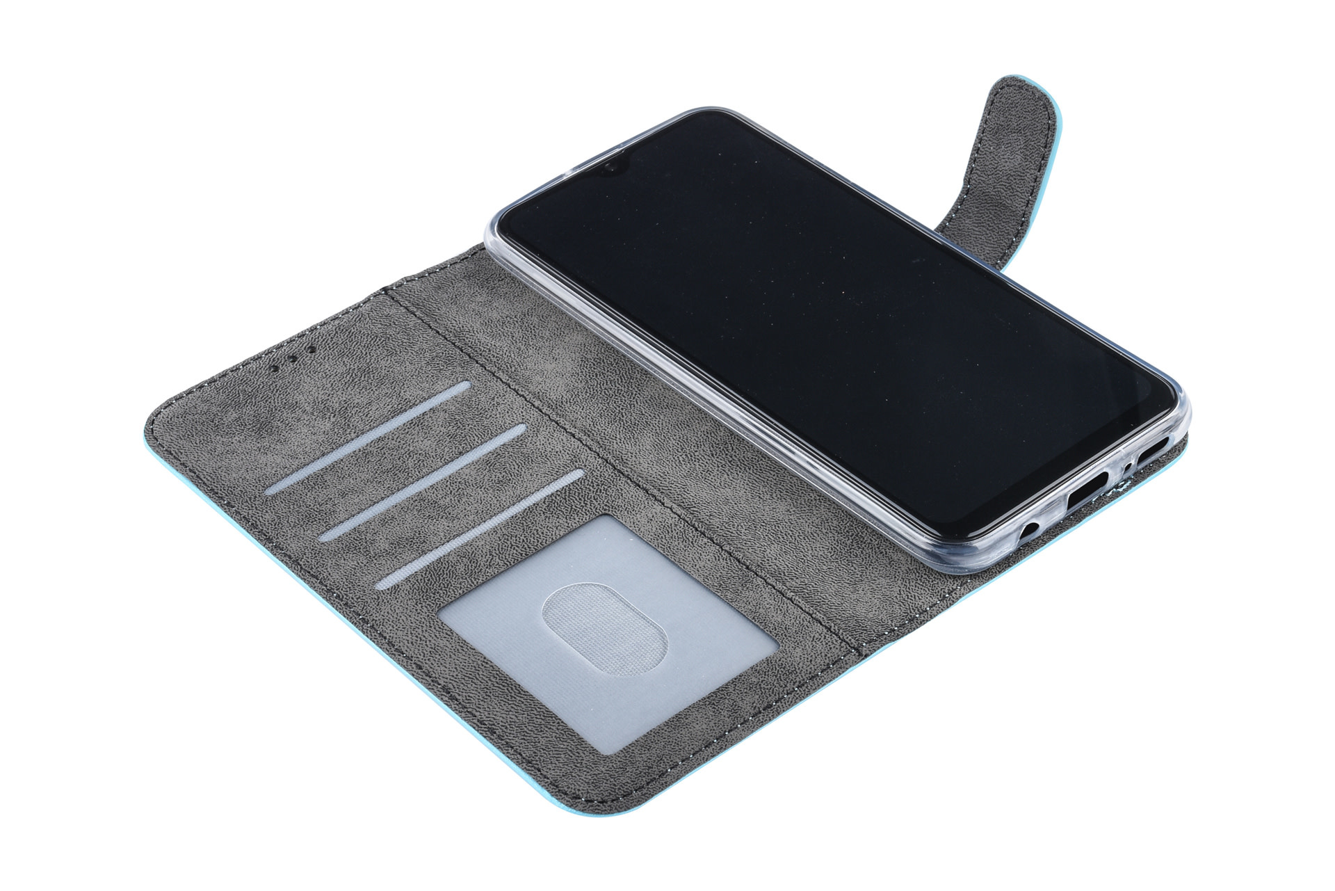 Blauw hoesje Samsung Galaxy A20 Book Case - Pasjeshouder - Magneetsluiting (A205F), foto 5 van 6