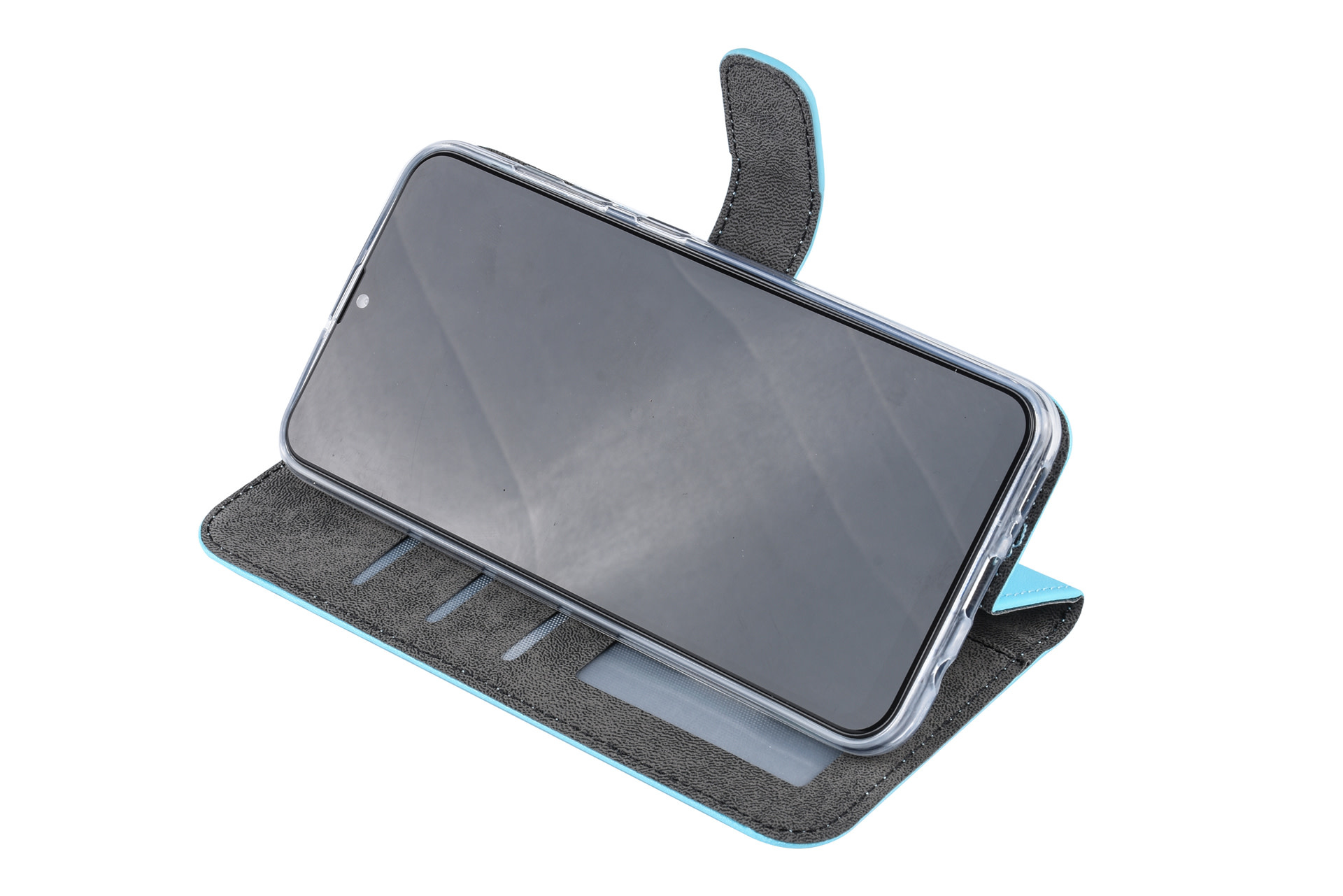 Blauw hoesje Samsung Galaxy A20 Book Case - Pasjeshouder - Magneetsluiting (A205F), foto 6 van 6