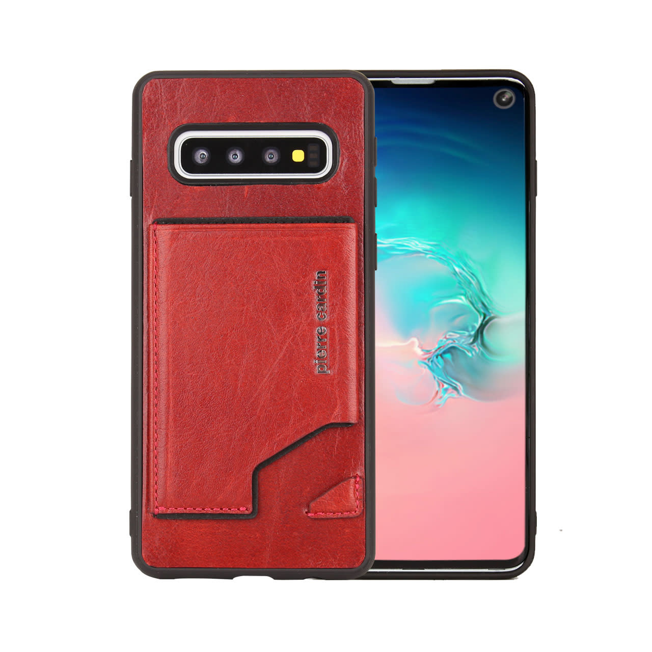 Pierre Cardin Pierre Cardin Backcover voor Samsung Galaxy S10 - Rood