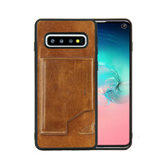 Pierre Cardin Backcover voor Samsung Galaxy S10 - Bruin