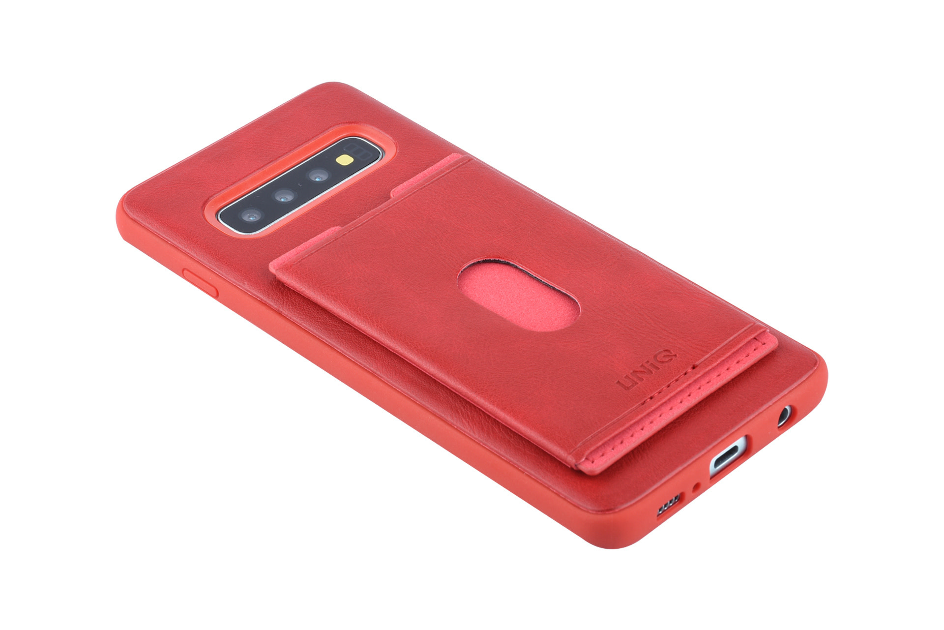 UNIQ Accessory UNIQ Accessory Galaxy S10 Kunstleer Backcover hoesje met portemonnee - Rood, foto 5 van 6