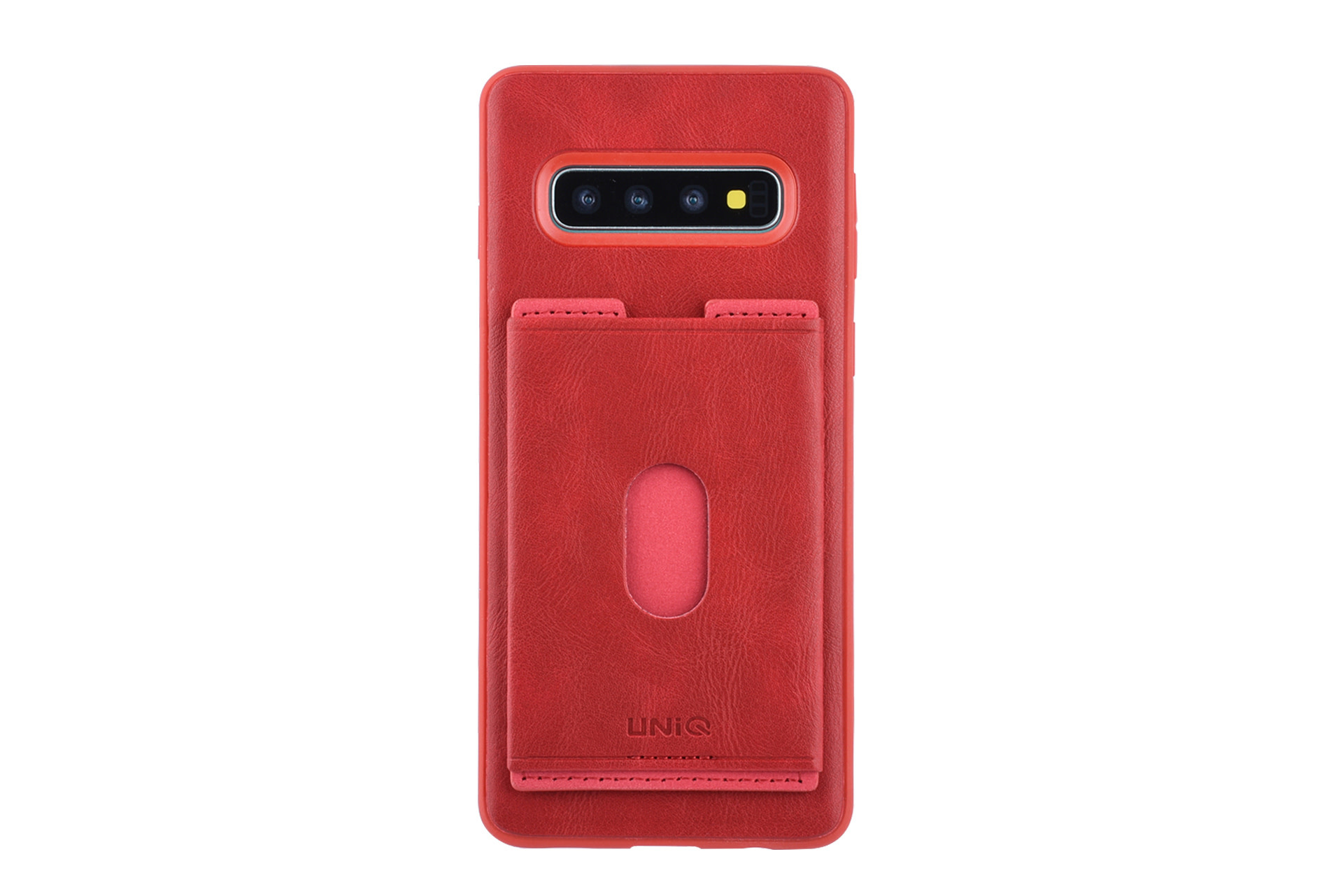 UNIQ Accessory UNIQ Accessory Galaxy S10 Plus Kunstleer Backcover hoesje met portemonnee - Rood, foto 2 van 6