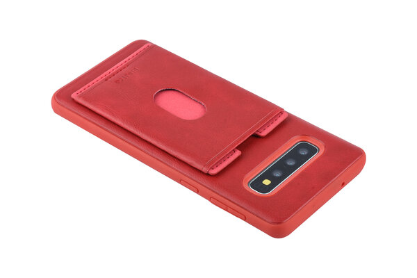 UNIQ Accessory UNIQ Accessory Galaxy S10 Plus Kunstleer Backcover hoesje met portemonnee - Rood UNIQ Accessory UNIQ Accessory Galaxy S10 Plus Kunstleer Backcover hoesje met portemonnee - Rood
