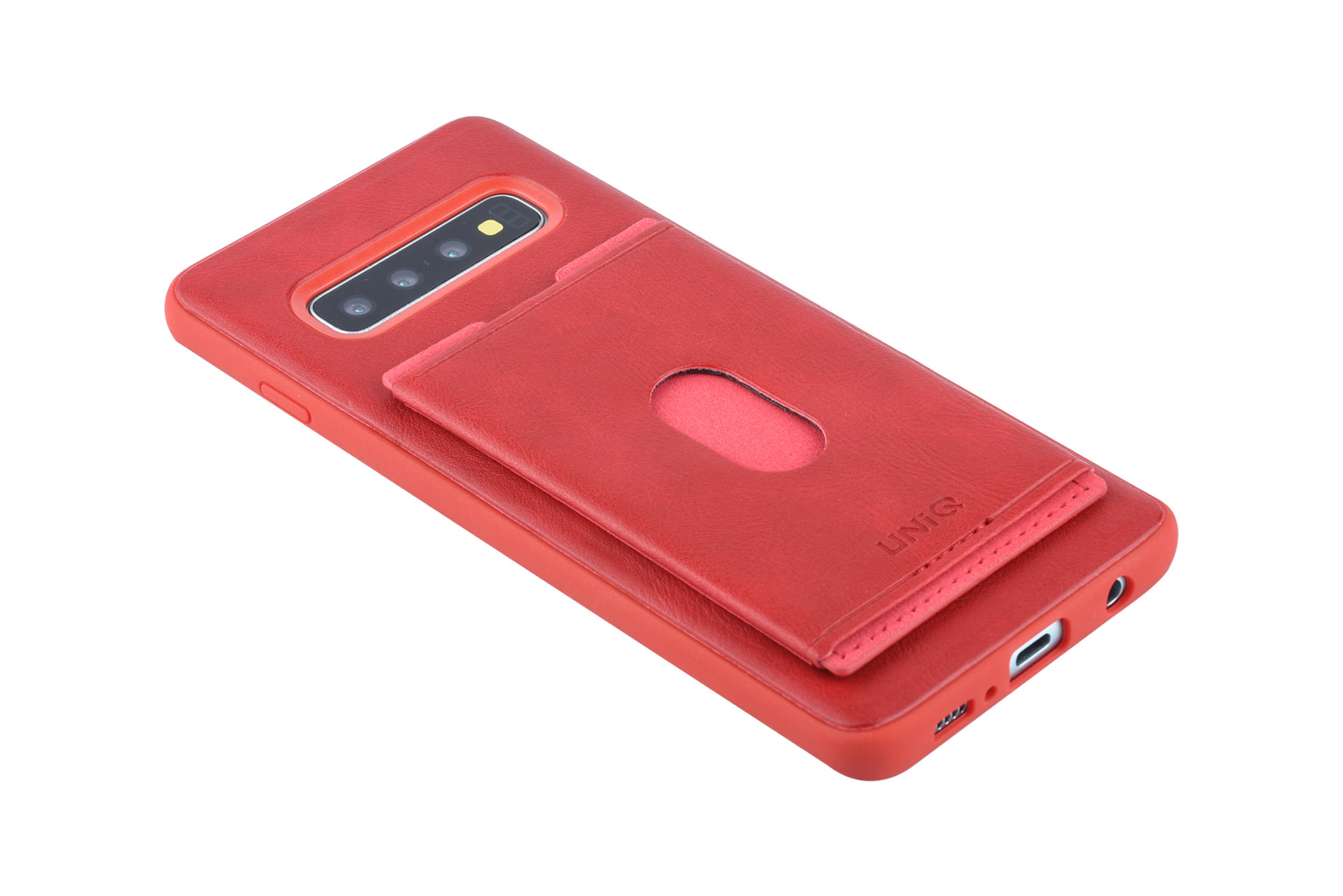 UNIQ Accessory UNIQ Accessory Galaxy S10 Plus Kunstleer Backcover hoesje met portemonnee - Rood, foto 5 van 6