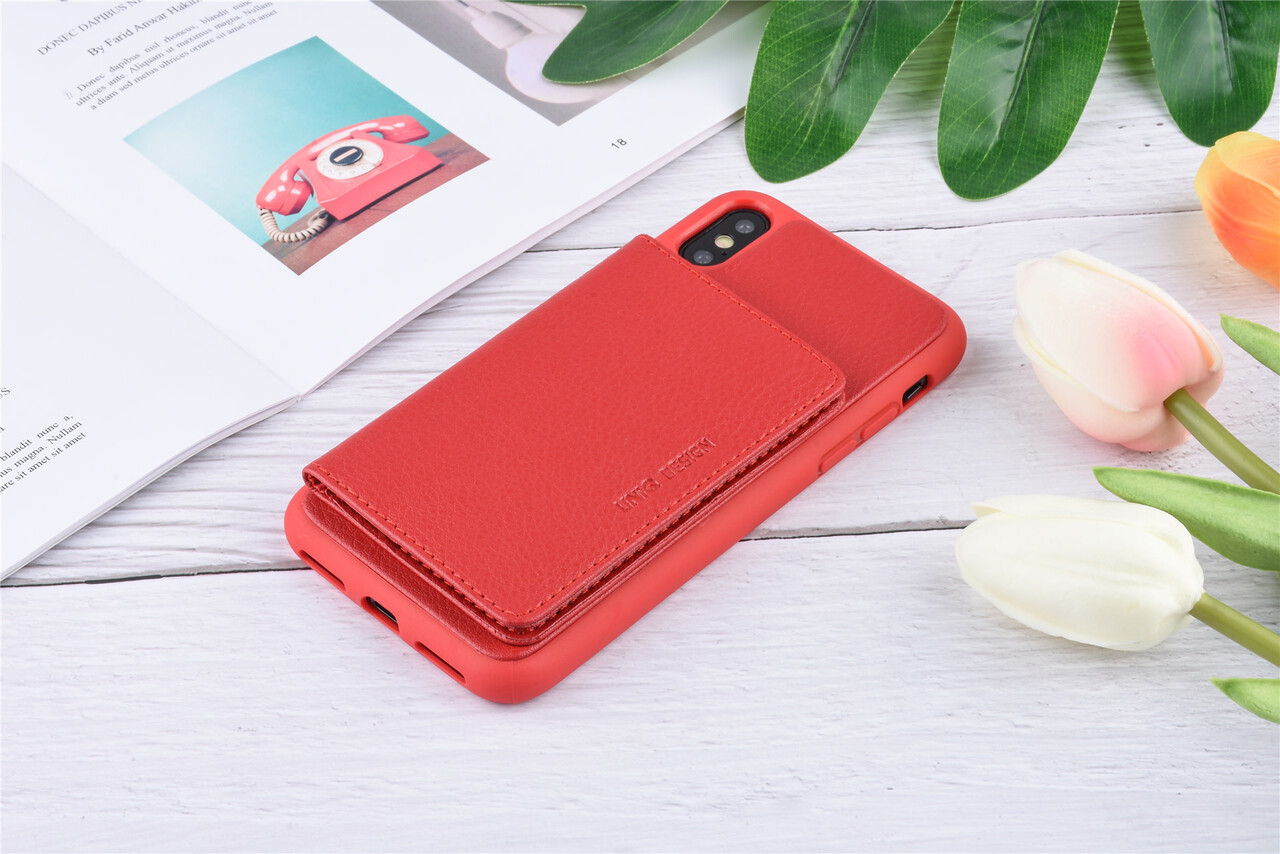 UNIQ Accessory UNIQ Accessory iPhone X Kunstleer Backcover hoesje - Rood UNIQ Accessory UNIQ Accessory iPhone X Kunstleer Backcover hoesje - Rood