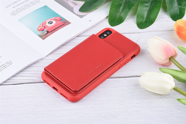 UNIQ Accessory UNIQ Accessory iPhone X Kunstleer Backcover hoesje - Rood UNIQ Accessory UNIQ Accessory iPhone X Kunstleer Backcover hoesje - Rood