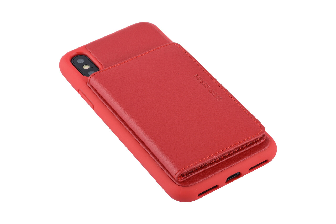 UNIQ Accessory UNIQ Accessory iPhone X Kunstleer Backcover hoesje - Rood UNIQ Accessory UNIQ Accessory iPhone X Kunstleer Backcover hoesje - Rood