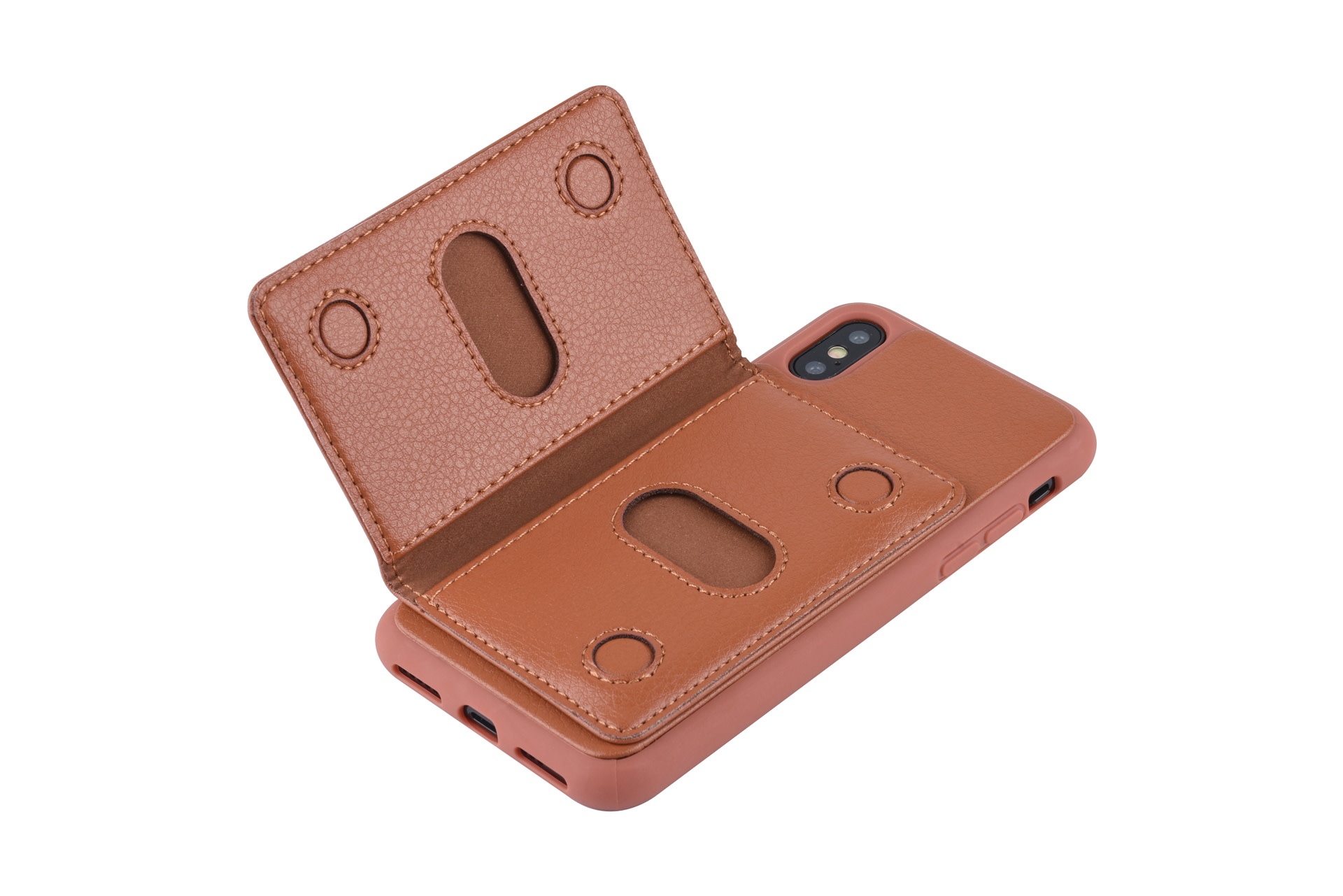UNIQ Accessory UNIQ Accessory iPhone X Kunstleer Backcover hoesje - Bruin, foto 2 van 6