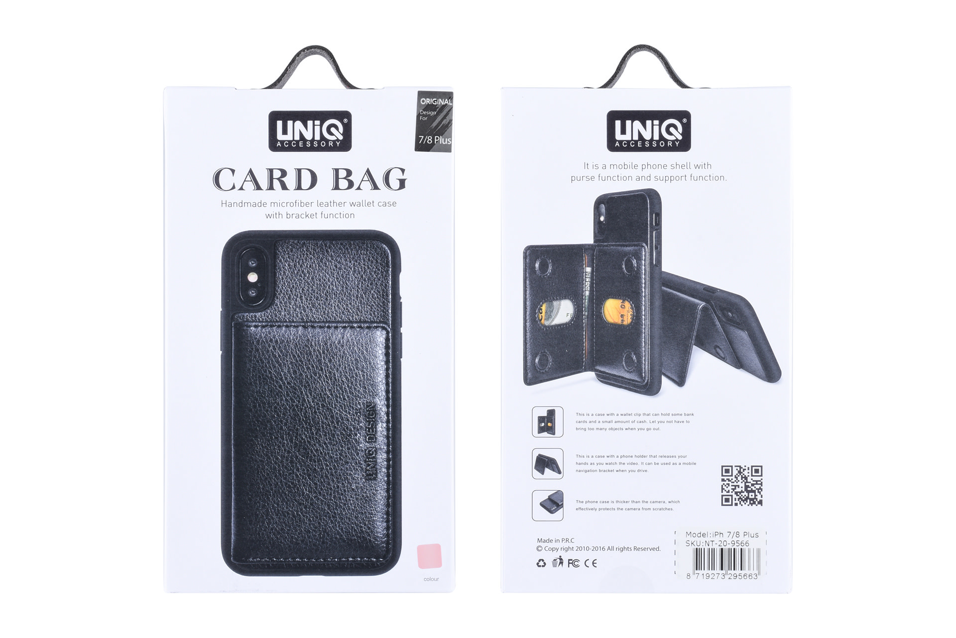 UNIQ Accessory UNIQ Accessory iPhone 7-8 Plus Kunstleer Backcover hoesje - Roze, foto 6 van 6
