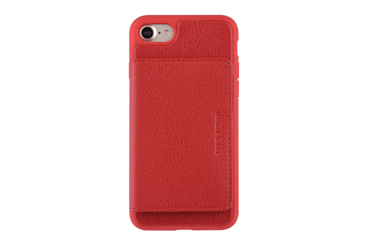 UNIQ Accessory UNIQ Accessory iPhone 7-8 Kunstleer Backcover hoesje - Rood UNIQ Accessory UNIQ Accessory iPhone 7-8 Kunstleer Backcover hoesje - Rood