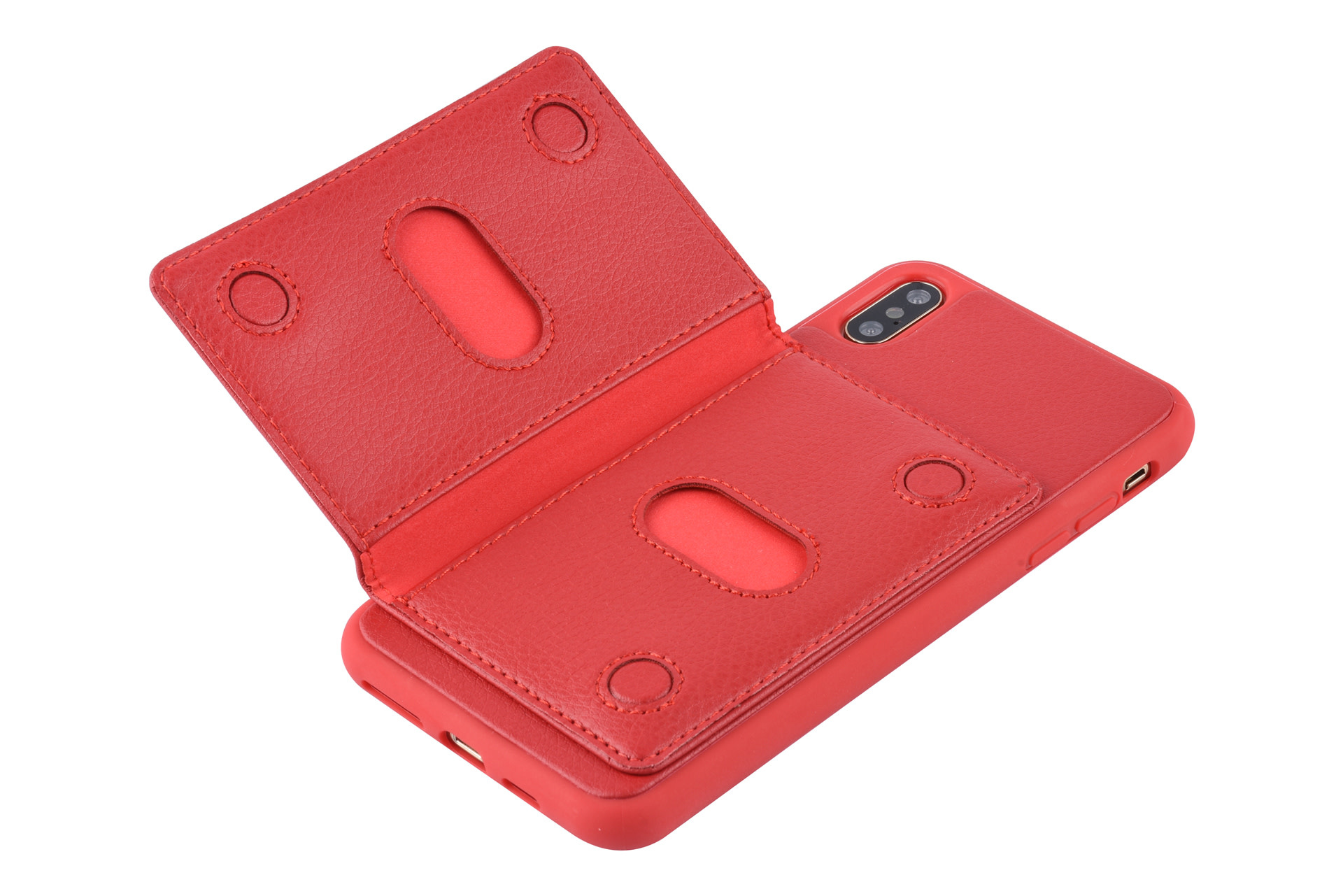 UNIQ Accessory UNIQ Accessory iPhone Xs Max Kunstleer Backcover hoesje - Rood, foto 2 van 6