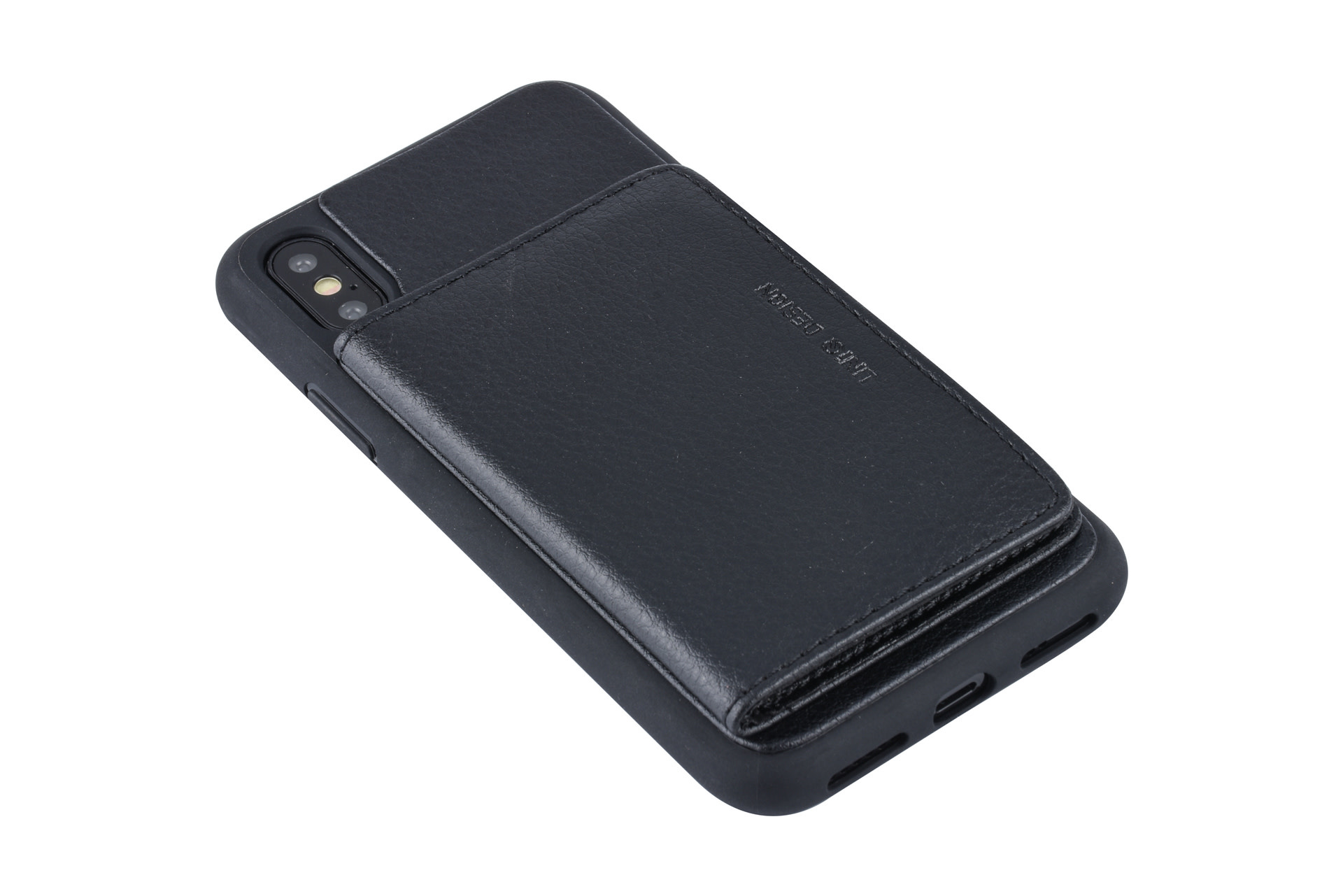 UNIQ Accessory UNIQ Accessory iPhone X Kunstleer Backcover hoesje - Zwart, foto 4 van 6