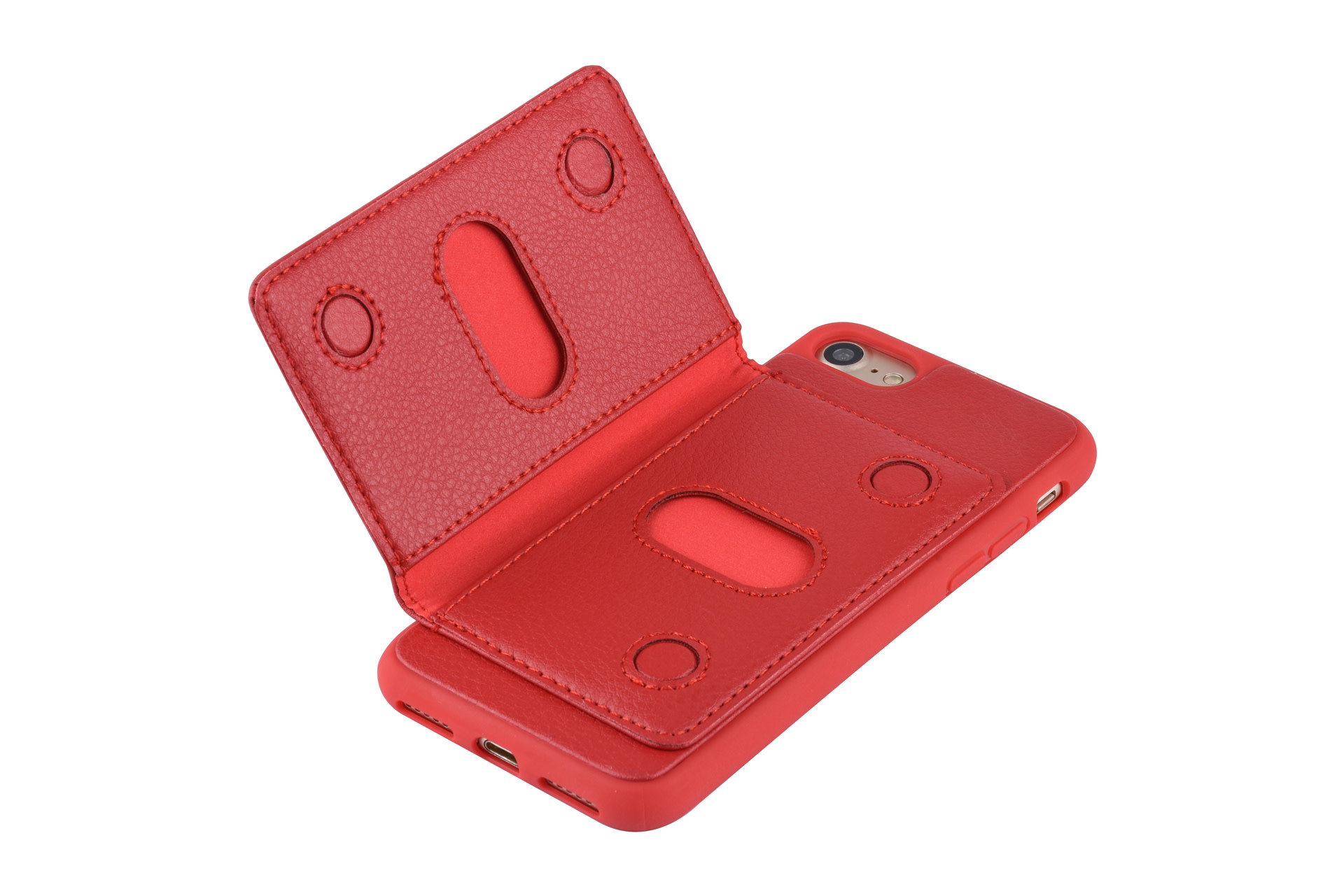 UNIQ Accessory UNIQ Accessory iPhone 7-8 Kunstleer Backcover hoesje - Rood, foto 4 van 6