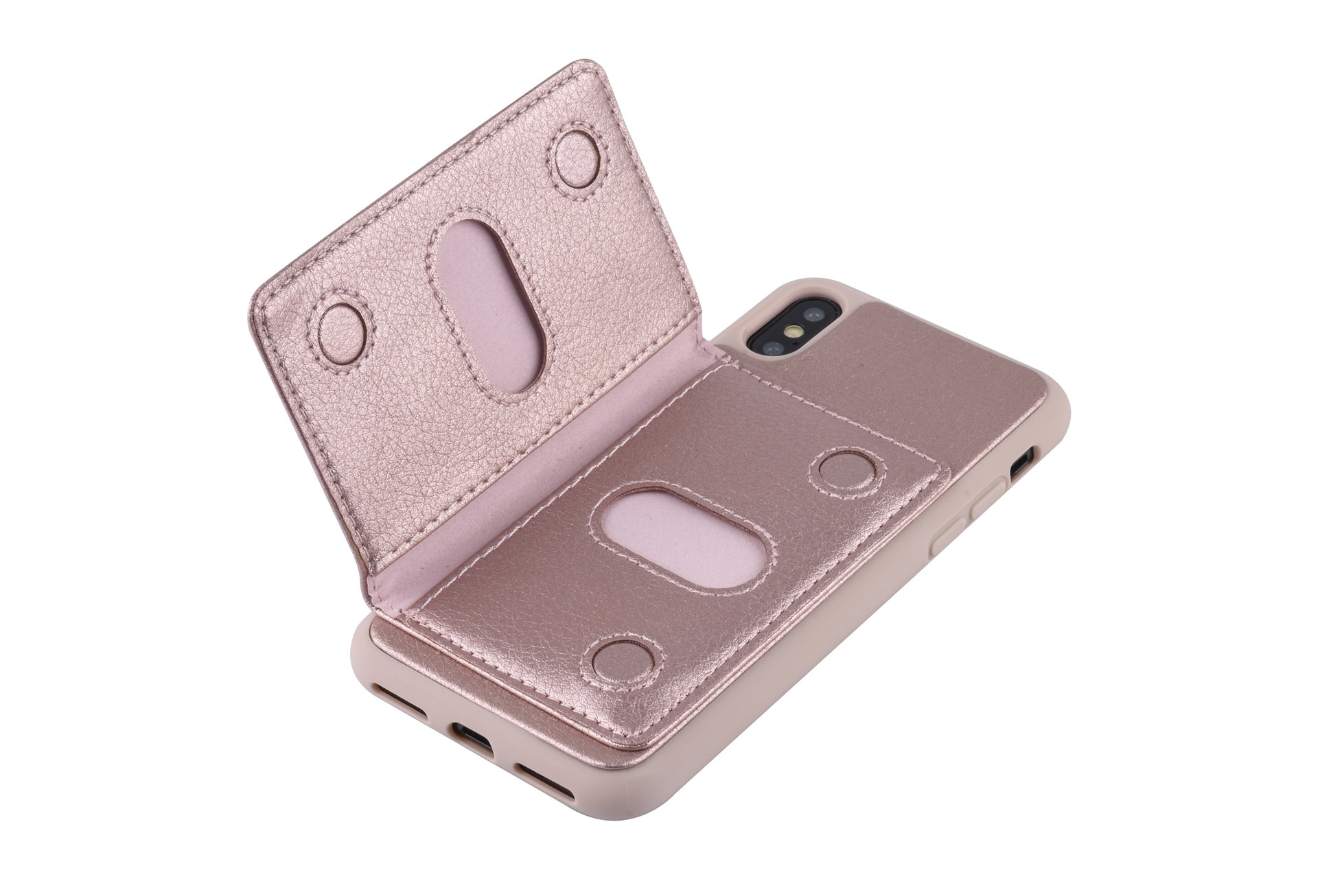 UNIQ Accessory UNIQ Accessory iPhone X Kunstleer Backcover hoesje - Roze, foto 4 van 6