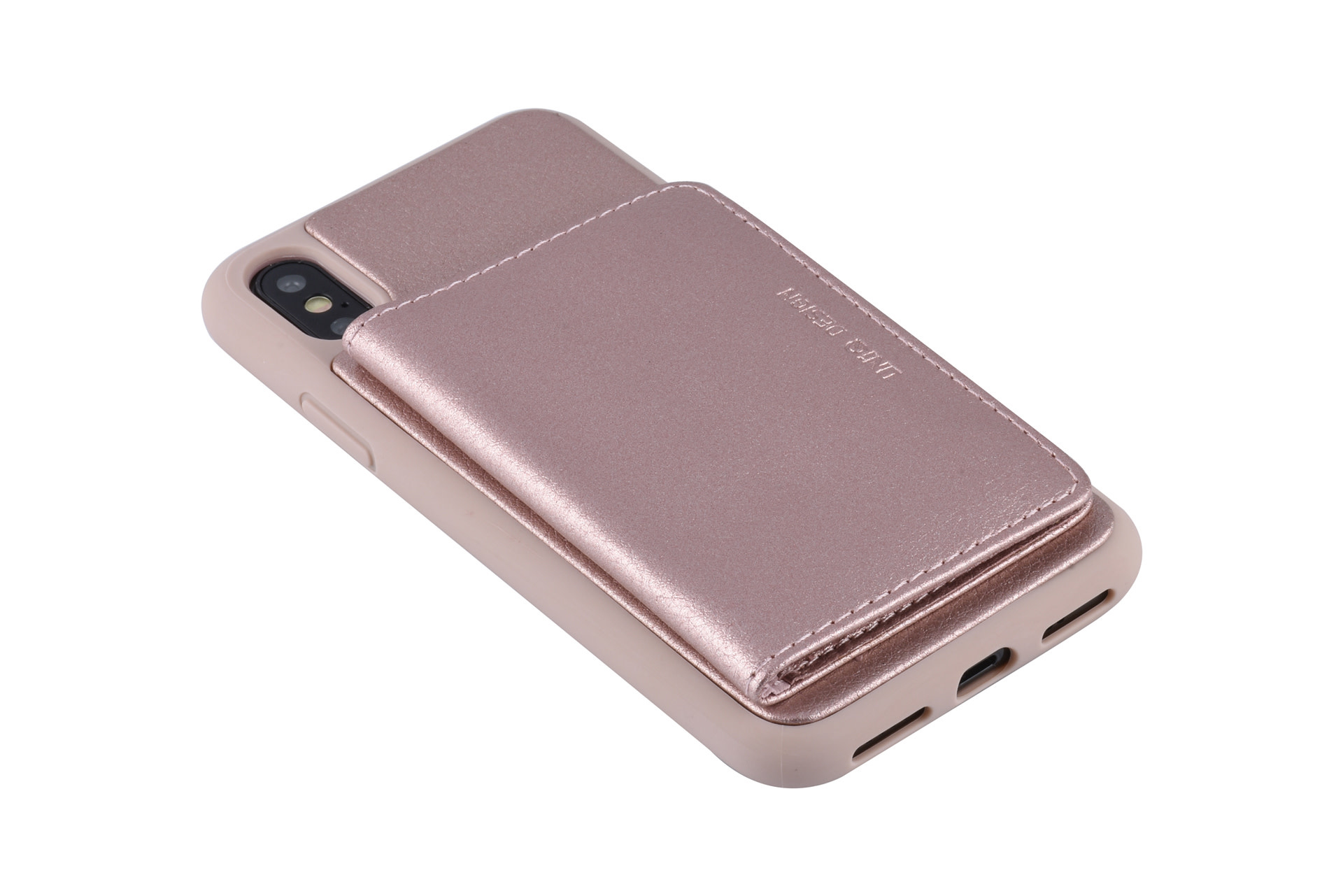 UNIQ Accessory UNIQ Accessory iPhone X Kunstleer Backcover hoesje - Roze, foto 5 van 6
