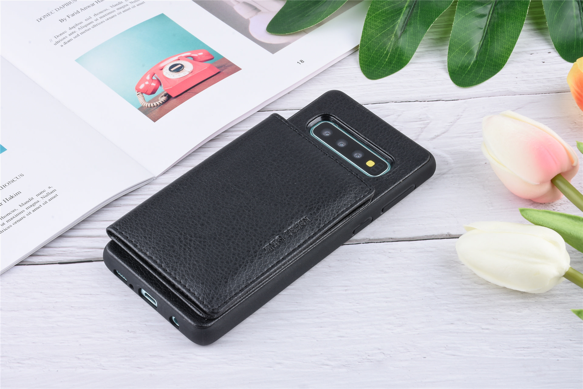 UNIQ Accessory UNIQ Accessory Galaxy S10 Kunstleer Backcover hoesje - Zwart, foto 5 van 6
