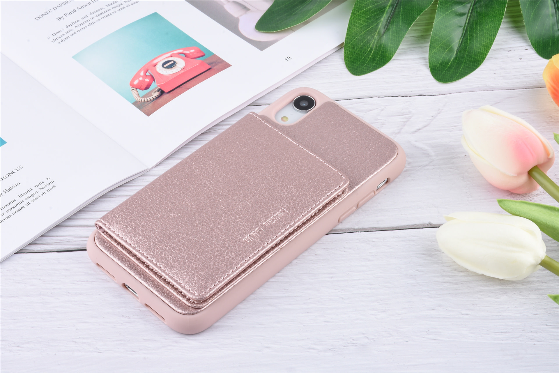 UNIQ Accessory UNIQ Accessory iPhone XR Kunstleer Backcover hoesje - Roze, foto 6 van 6