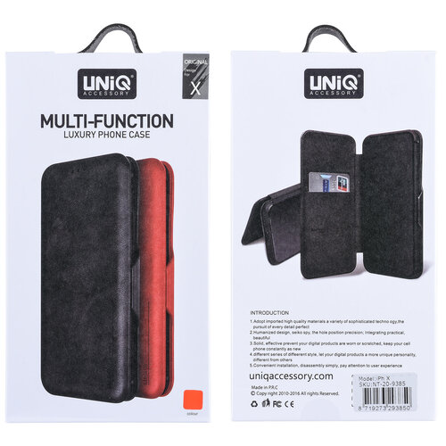 UNIQ Accessory Apple iPhone X;iPhone Xs Kartenhalter Rot Book-Case hul -Magnetverschluss - Kunststof;TPU