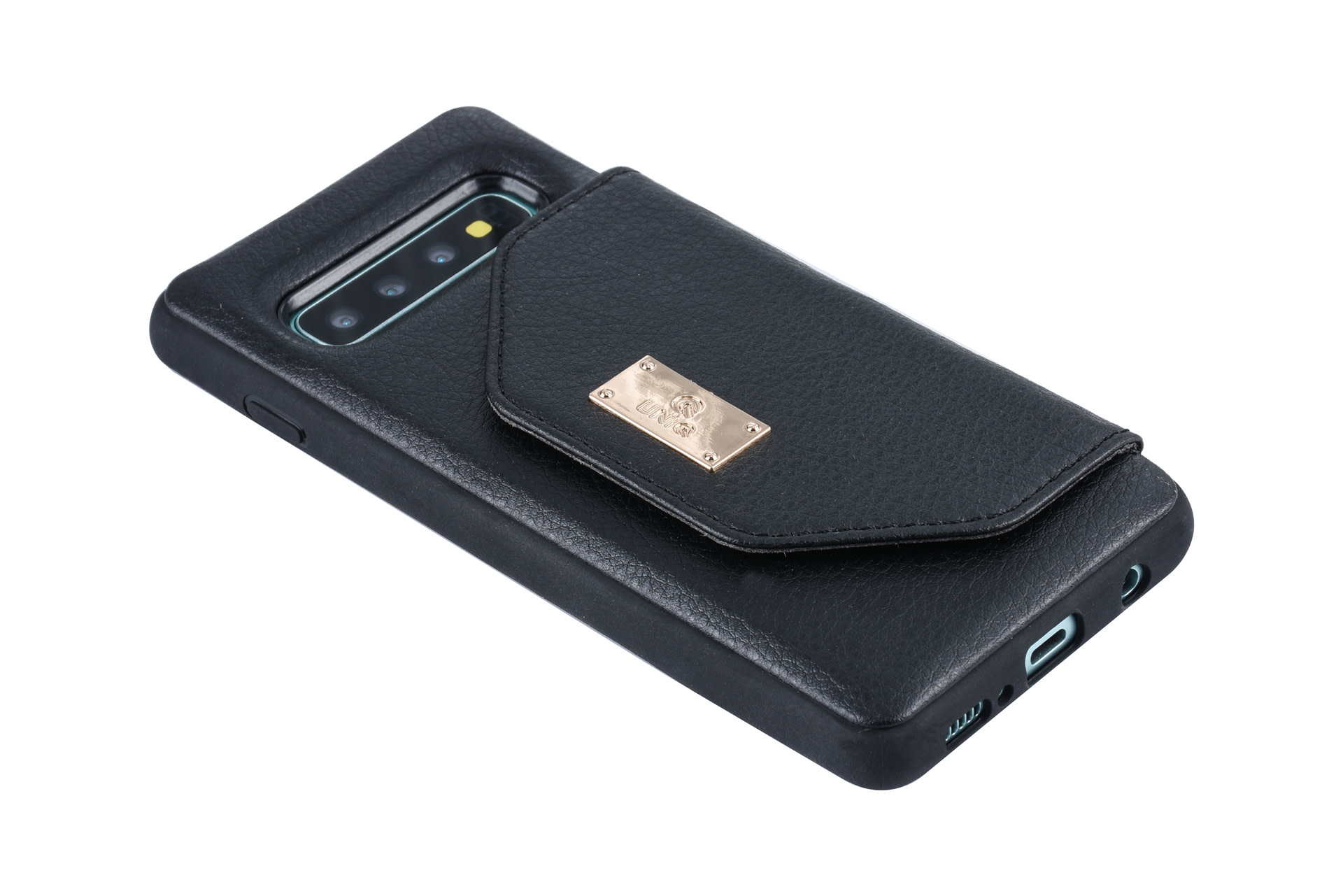 UNIQ Accessory UNIQ Accessory Galaxy S10 Plus Kunstleer portemonnee Hard Case Back cover - Zwart, foto 5 van 6