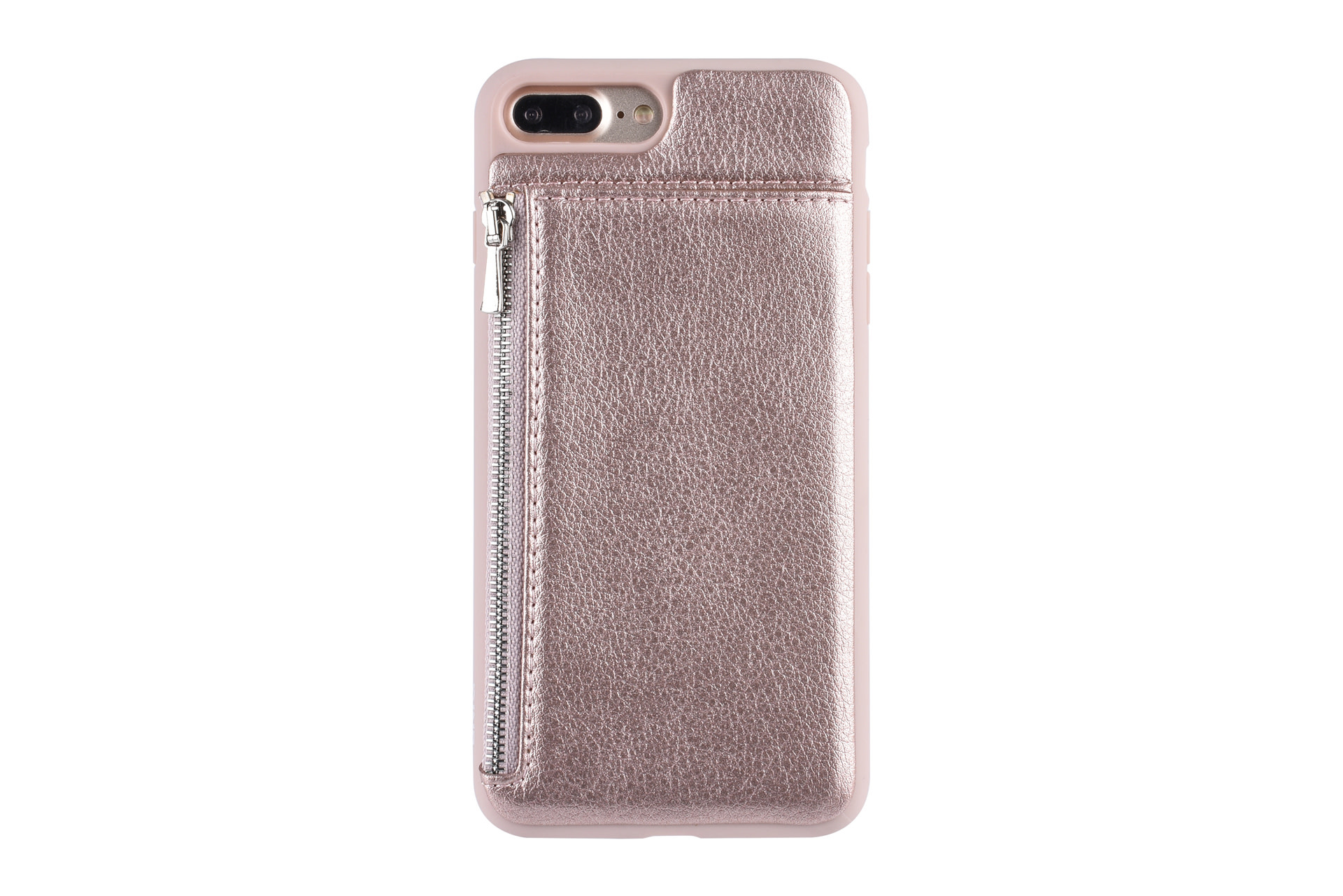 UNIQ Accessory UNIQ Accessory iPhone 7-8 Plus Kunstleer Backcover hoesje met rits - Roze, foto 2 van 6