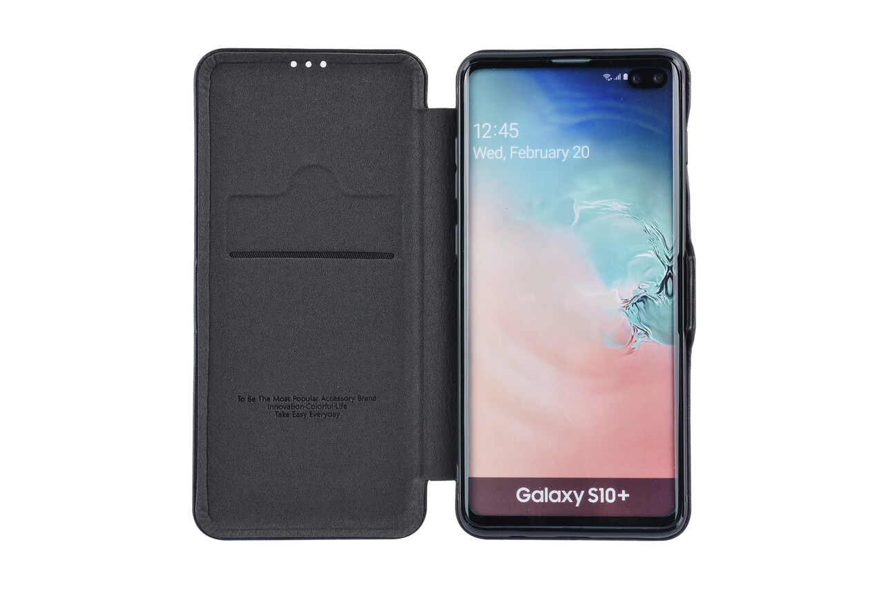 UNIQ Accessory Samsung Galaxy S10+ Card holder Black Book type case for Galaxy S10+ Magnetic closure UNIQ Accessory Samsung Galaxy S10+ Card holder Black Book type case for Galaxy S10+ Magnetic closure