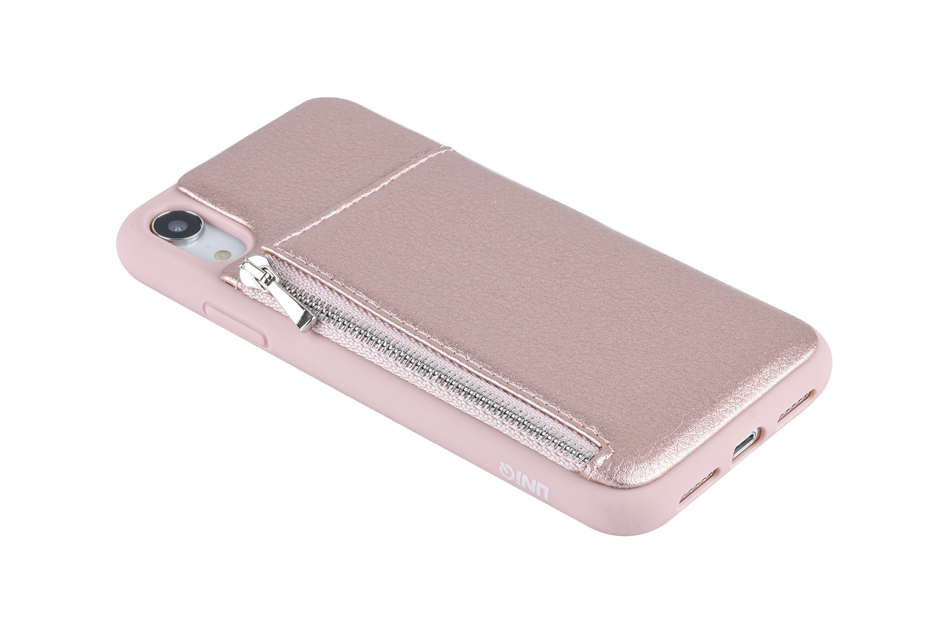 UNIQ Accessory UNIQ Accessory iPhone XR Kunstleer Backcover hoesje met rits - Roze, foto 4 van 6