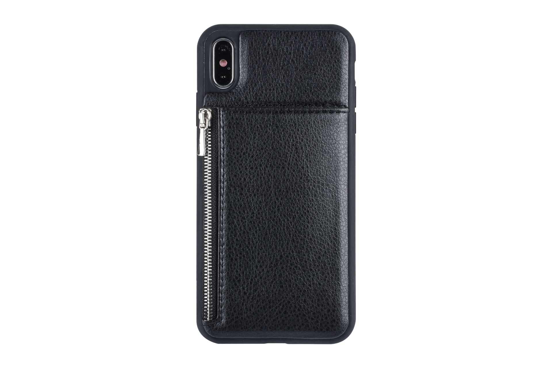 UNIQ Accessory UNIQ Accessory iPhone Xs Max Kunstleer Backcover hoesje met rits - Zwart, foto 2 van 6