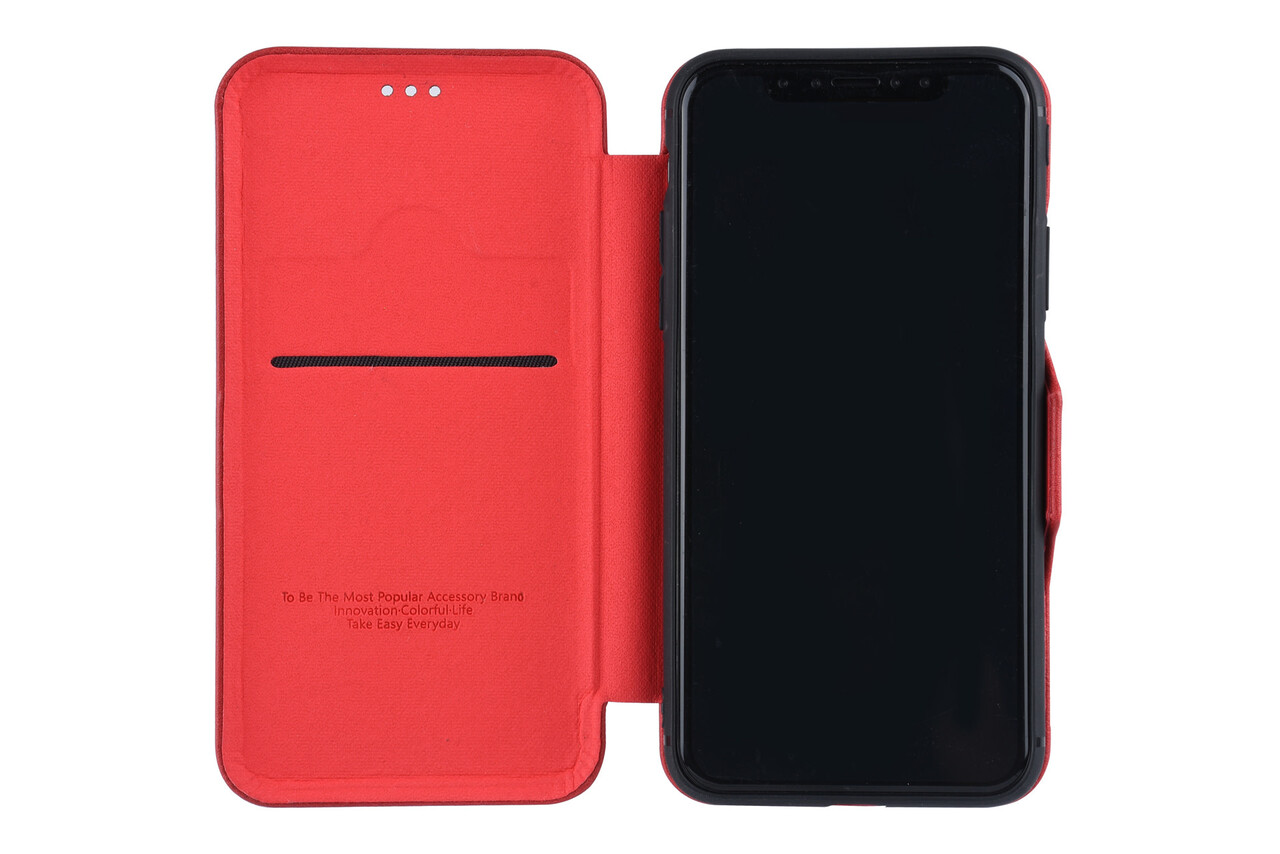 UNIQ Accessory Apple iPhone X;iPhone Xs Titulaire de la carte Rouge Book type housse - Fermeture magnétique UNIQ Accessory Apple iPhone X;iPhone Xs Titulaire de la carte Rouge Book type housse - Fermeture magnétique