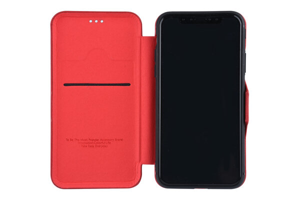 UNIQ Accessory Apple iPhone X;iPhone Xs Titulaire de la carte Rouge Book type housse - Fermeture magnétique UNIQ Accessory Apple iPhone X;iPhone Xs Titulaire de la carte Rouge Book type housse - Fermeture magnétique