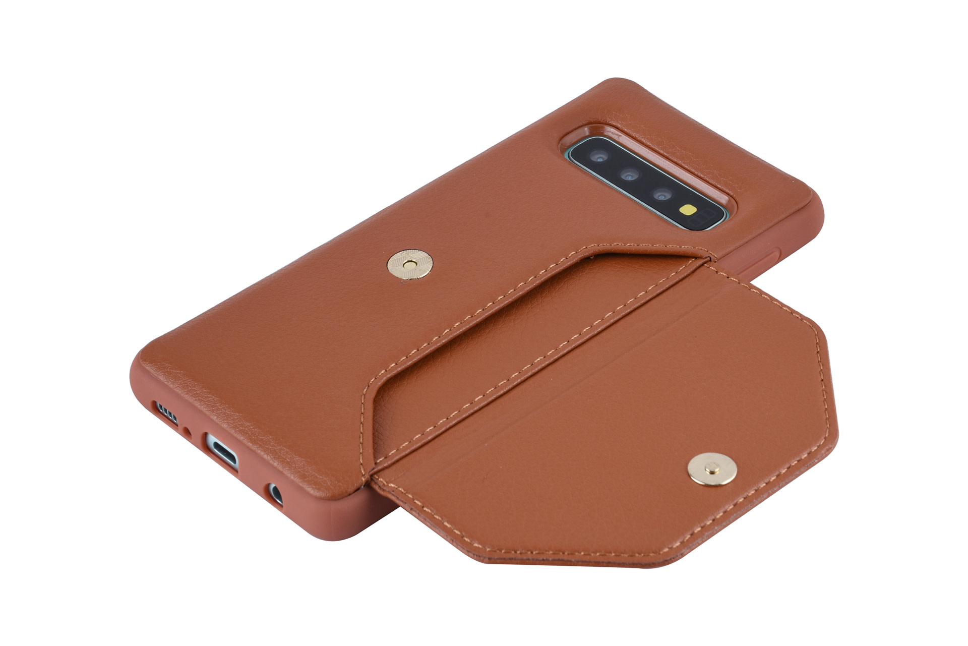 UNIQ Accessory UNIQ Accessory Galaxy S10 Kunstleer portemonnee Hard Case Back cover - Bruin, foto 5 van 6