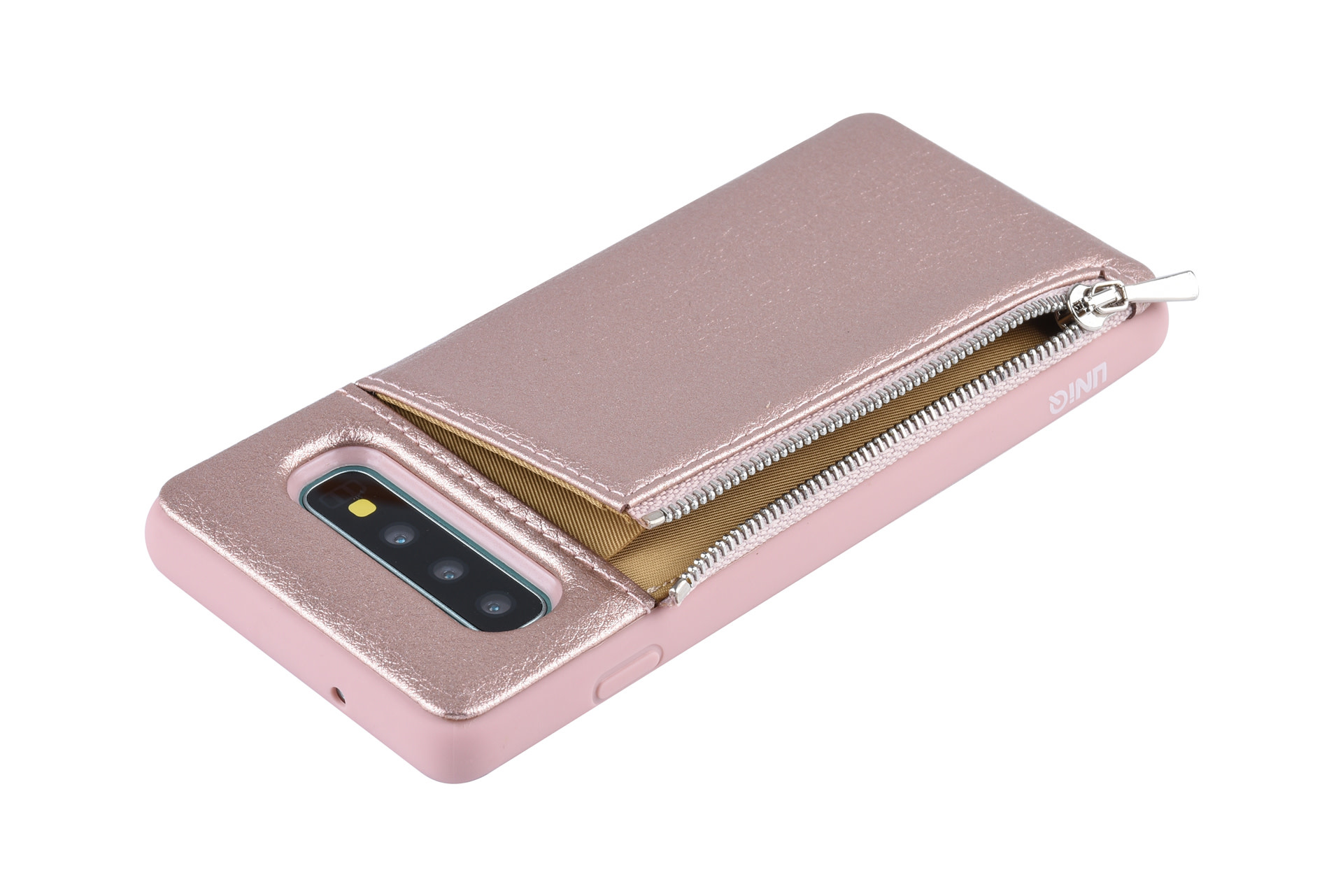UNIQ Accessory UNIQ Accessory Galaxy S10 Plus Kunstleer Backcover hoesje met rits - Roze, foto 5 van 6