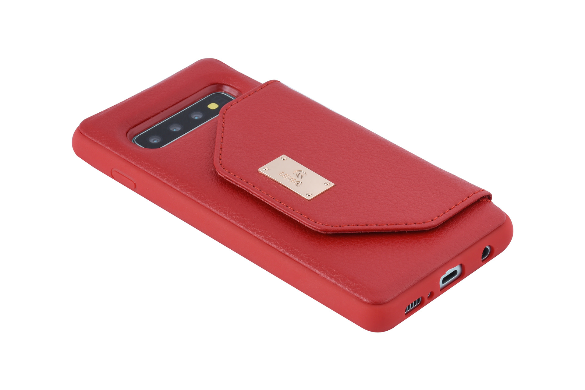 UNIQ Accessory UNIQ Accessory Galaxy S10 Plus Kunstleer portemonnee Hard Case Back cover - Rood, foto 4 van 6