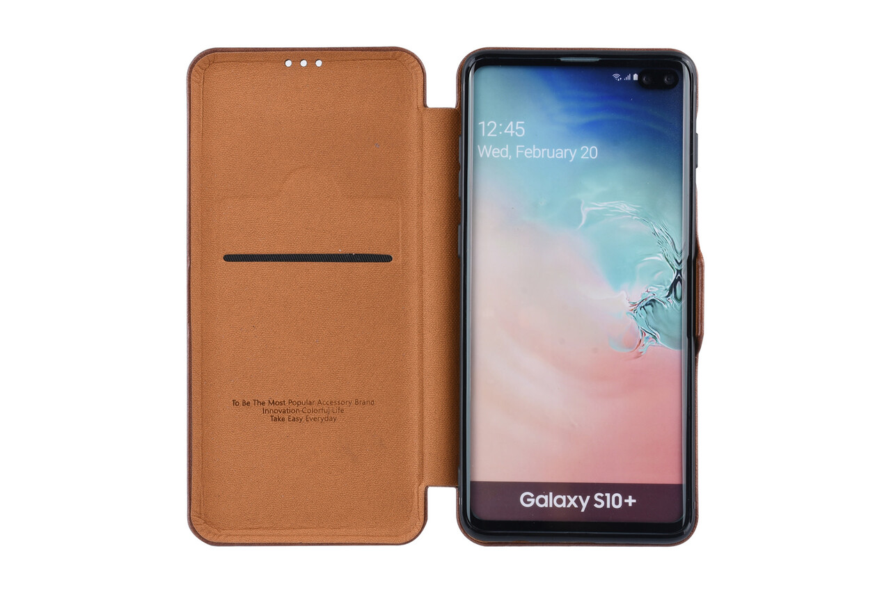 UNIQ Accessory Samsung Galaxy S10+ Card holder Brown Book type case for Galaxy S10+ Magnetic closure UNIQ Accessory Samsung Galaxy S10+ Card holder Brown Book type case for Galaxy S10+ Magnetic closure