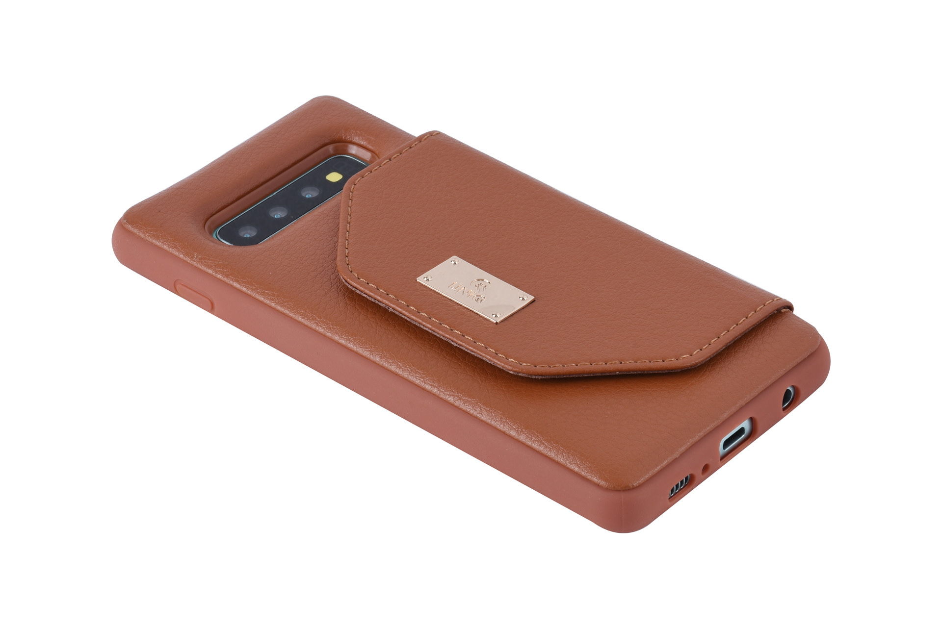 UNIQ Accessory UNIQ Accessory Galaxy S10 Plus Kunstleer portemonnee Hard Case Back cover - Bruin, foto 4 van 6