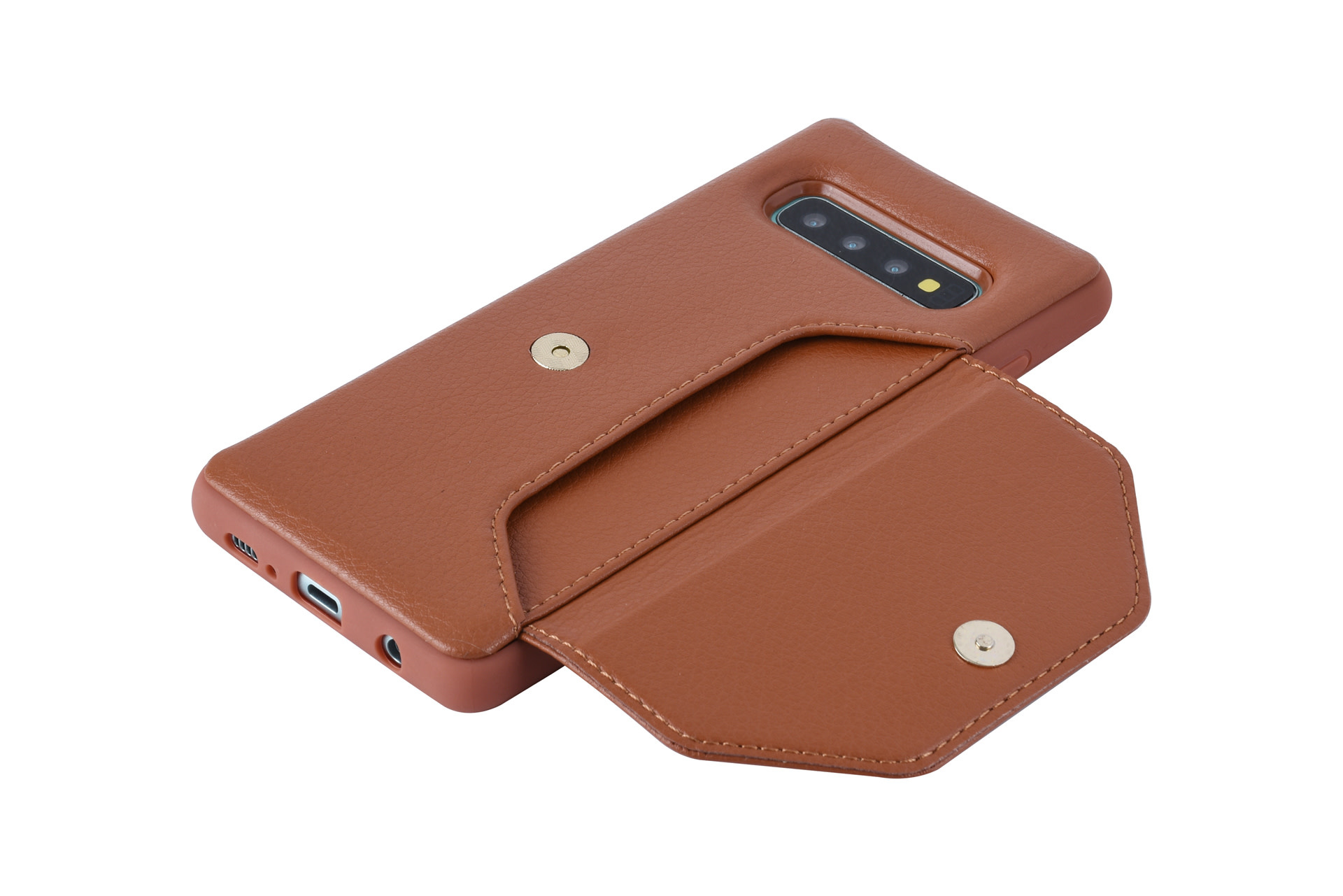 UNIQ Accessory UNIQ Accessory Galaxy S10 Plus Kunstleer portemonnee Hard Case Back cover - Bruin, foto 5 van 6