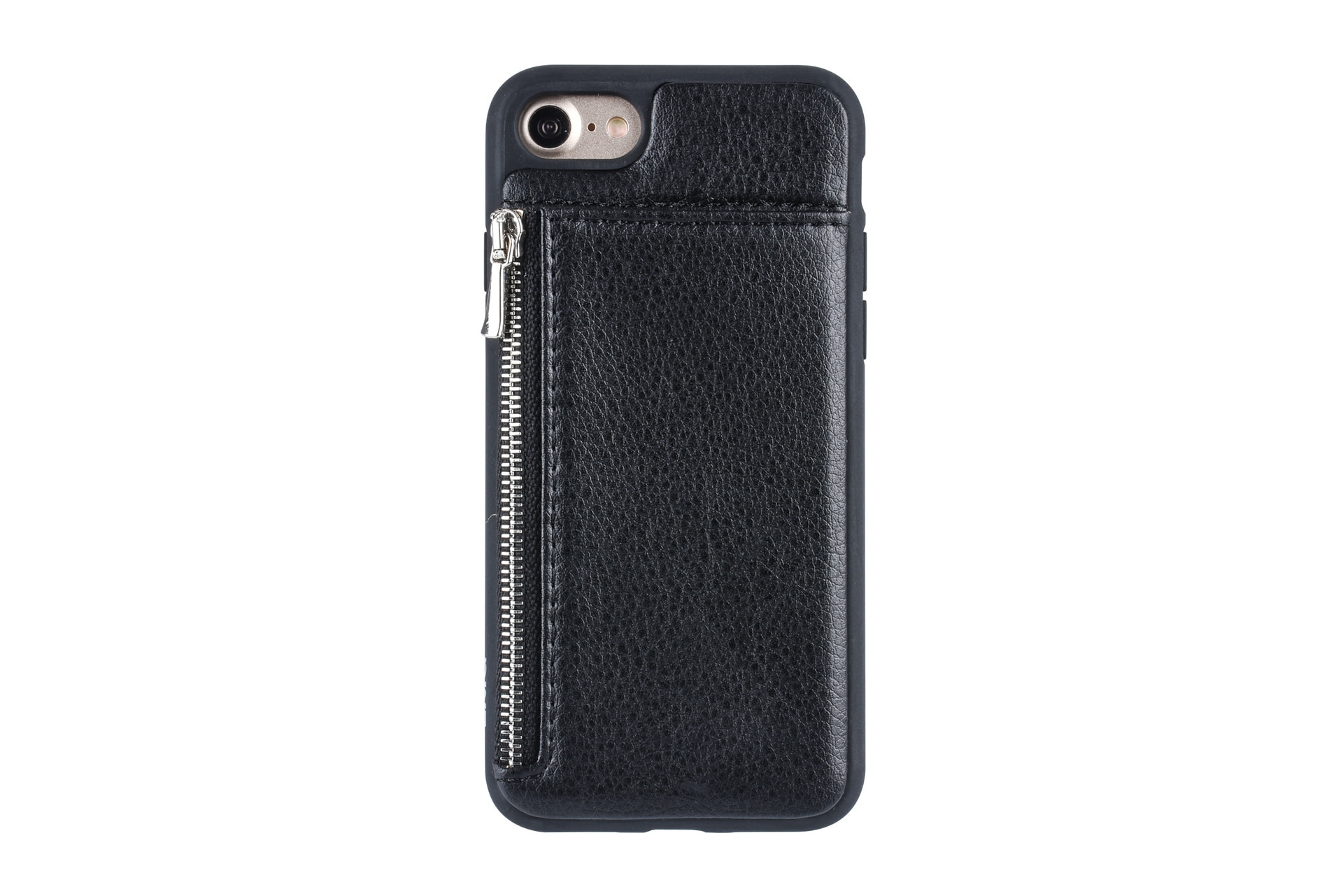 UNIQ Accessory UNIQ Accessory iPhone 7-8 Kunstleer Backcover hoesje met rits - Zwart, foto 2 van 6