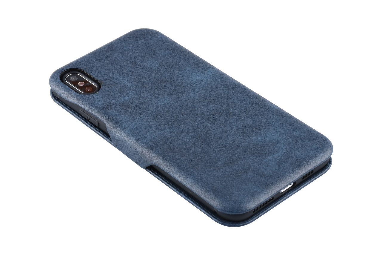 UNIQ Accessory UNIQ Accessory Blauw hoesje iPhone Xs Max - Luxe Book Case UNIQ Accessory UNIQ Accessory Blauw hoesje iPhone Xs Max - Luxe Book Case