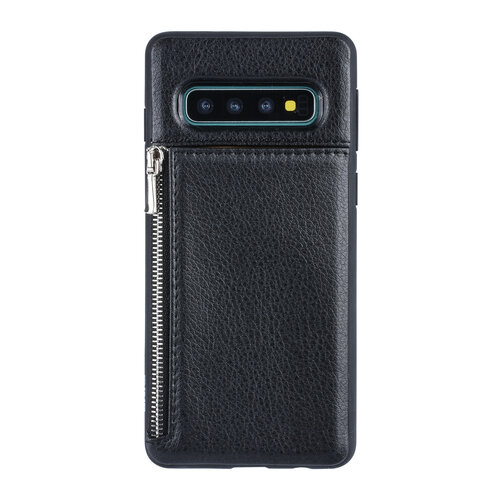 UNIQ Accessory UNIQ Accessory Galaxy S10 Kunstleer Backcover hoesje met rits - Zwart