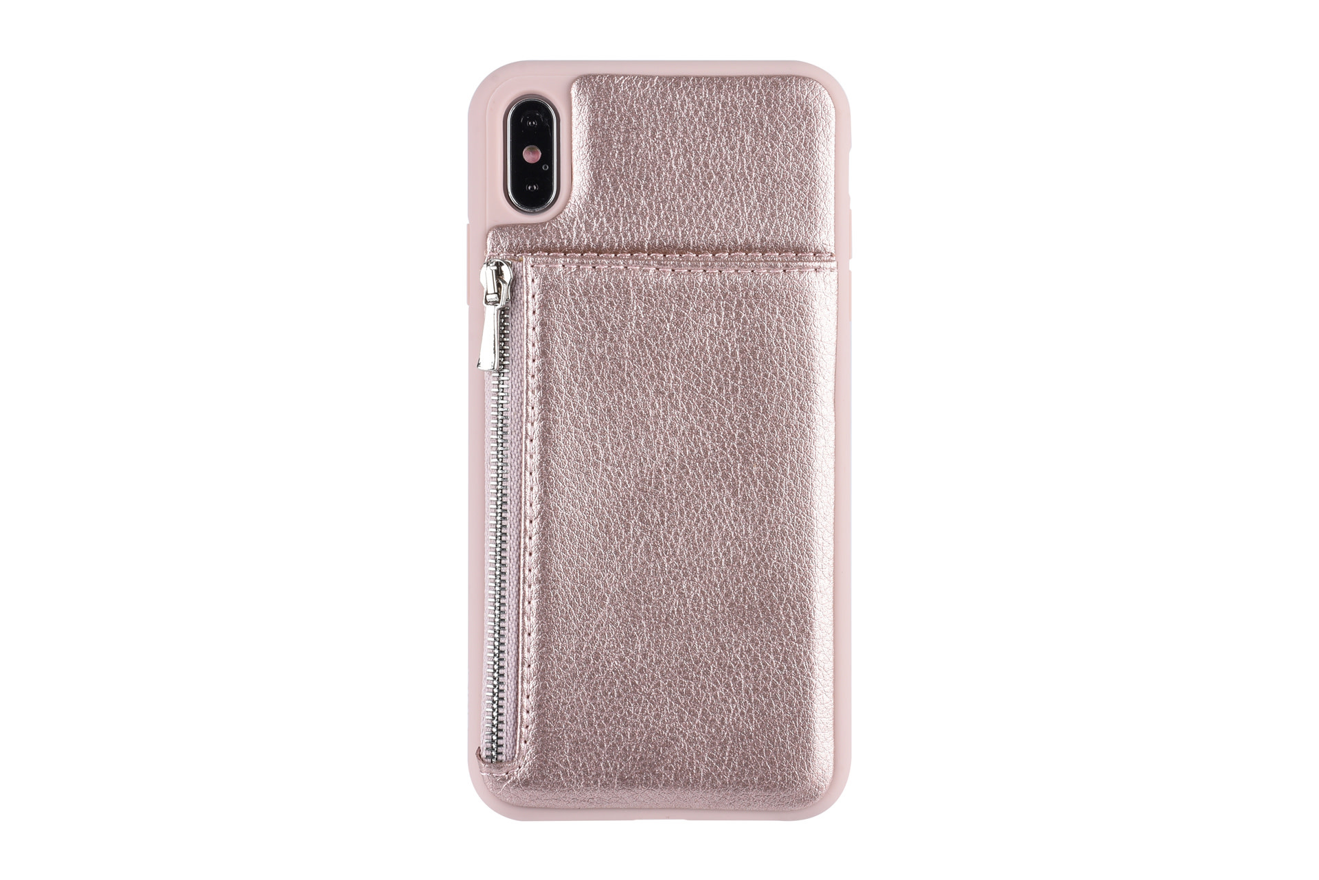 UNIQ Accessory UNIQ Accessory iPhone Xs Max Kunstleer Backcover hoesje met rits - Roze, foto 2 van 6