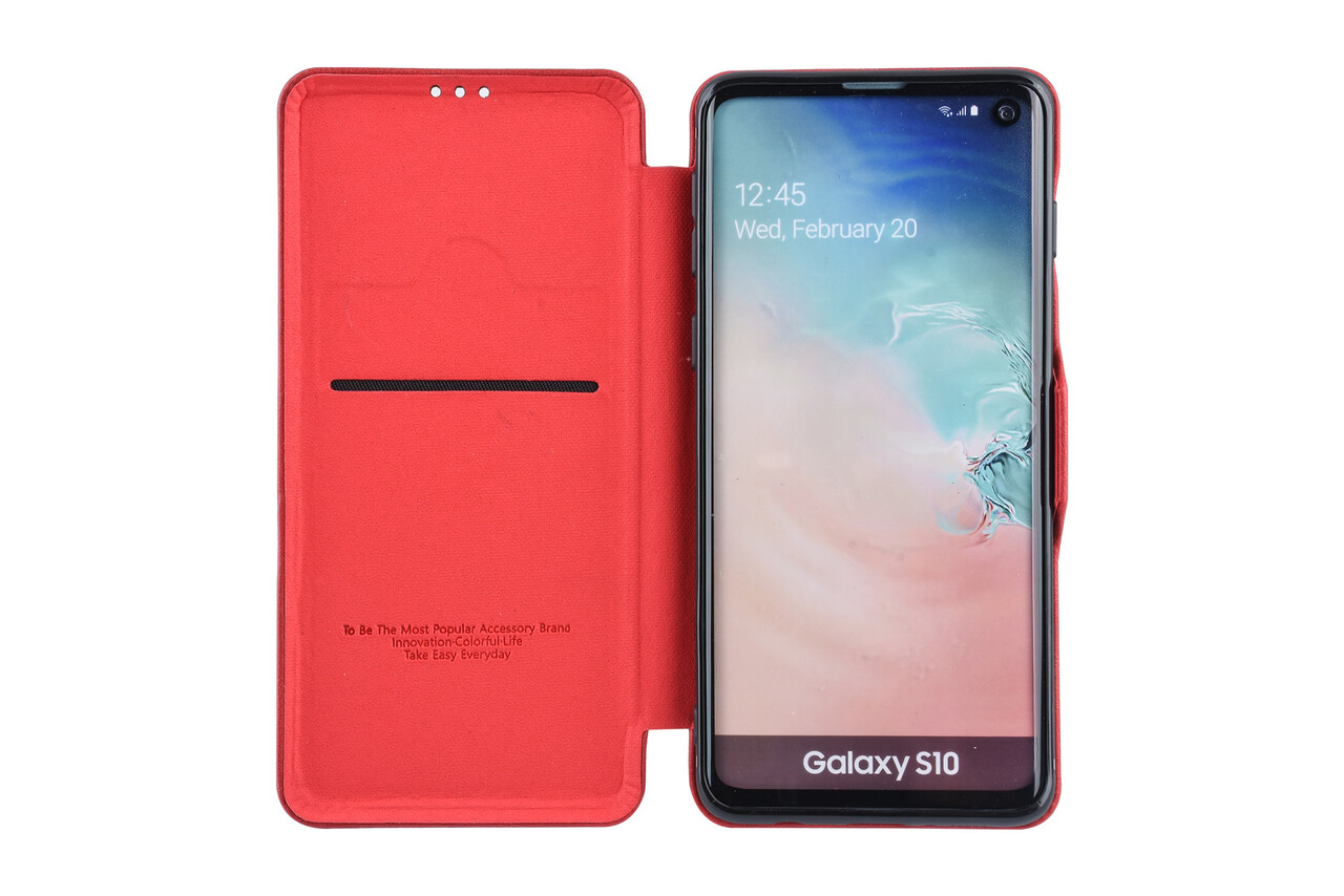 UNIQ Accessory Samsung Galaxy S10 Titulaire de la carte Rouge Book type housse - Fermeture magnétique UNIQ Accessory Samsung Galaxy S10 Titulaire de la carte Rouge Book type housse - Fermeture magnétique