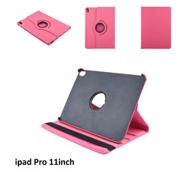 Apple iPad Pro 11 (2018) Hot Pink 360 graden draaibare hoes - Book Case Tablethoes Apple iPad Pro 11 (2018) Hot Pink 360 graden draaibare hoes - Book Case Tablethoes
