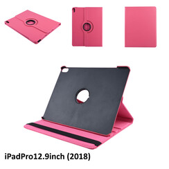 Apple iPad Pro 12.9 (2018) Hot Pink 360 graden draaibare hoes - Book Case Tablethoes