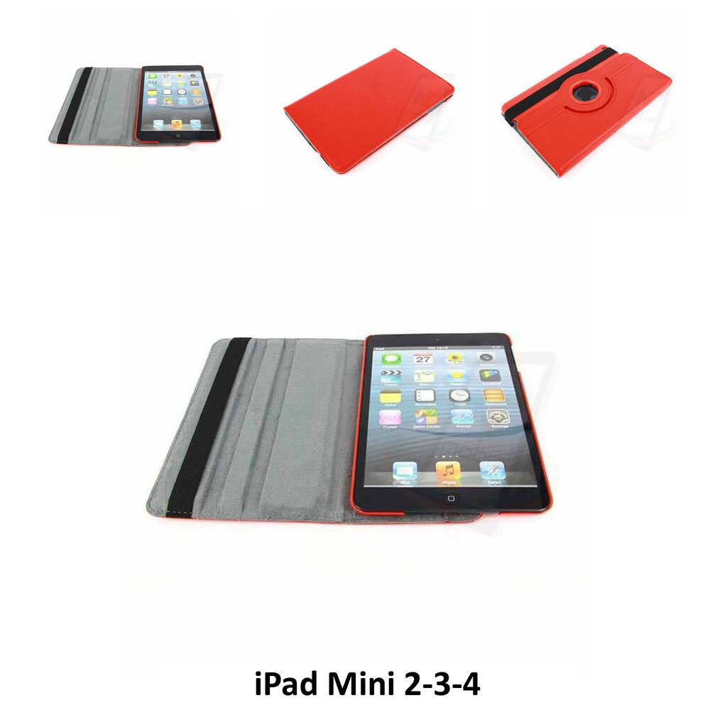 Apple iPad Mini 2-3 Rood Achterkant - Book Case Tablethoes Apple iPad Mini 2-3 Rood Achterkant - Book Case Tablethoes