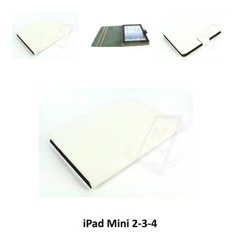 Apple iPad Mini 2-3 Wit Smart Case - Book Case Tablethoes Apple iPad Mini 2-3 Wit Smart Case - Book Case Tablethoes