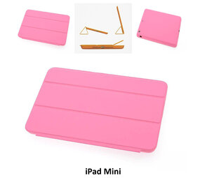 Apple iPad Mini 2-3 Roze Smart Case - Book Case Tablethoes Apple iPad Mini 2-3 Roze Smart Case - Book Case Tablethoes