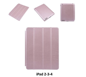 Apple iPad 2-3-4 Rose Gold Smart Case - Book Case Tablethoes Apple iPad 2-3-4 Rose Gold Smart Case - Book Case Tablethoes